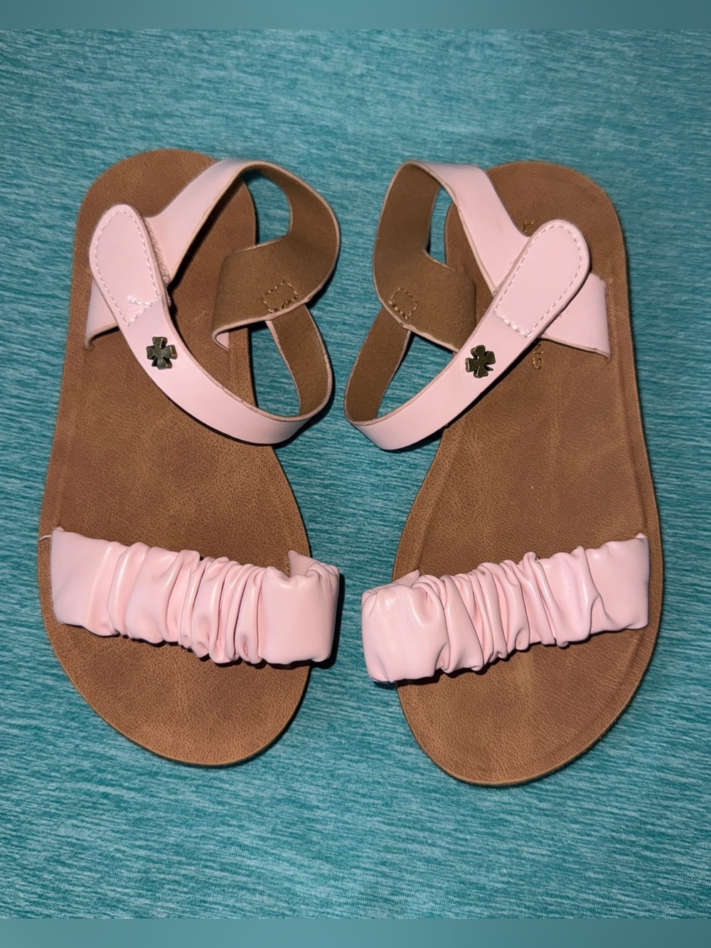 Lucky Brand Pink Ruched Strap Sandals
